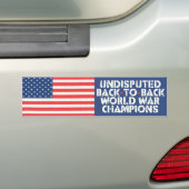 Terug naar Back World War Champions Bumpersticker (Op auto)