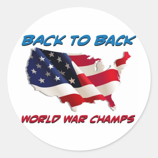 Terug naar Back World War Champs Ronde Sticker (Voorkant)