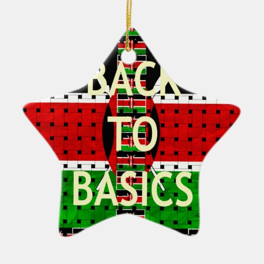 Terug naar Basics: Kenia Vlag Thema Weven Cultuur Keramisch Ornament (Voorkant)