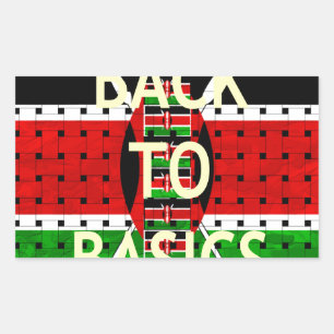 Terug naar Basics: Kenia Vlag Thema Weven Cultuur Rechthoekige Sticker
