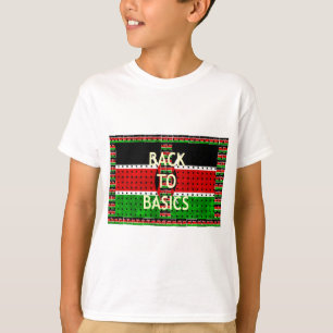 Terug naar Basics: Kenia Vlag Thema Weven Cultuur T-shirt