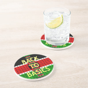 Terug naar Basics: Kenia Vlag Thema Weven Cultuur Zandsteen Onderzetter