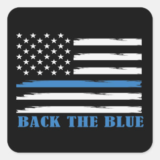 Terug naar Blauw Vierkante Sticker