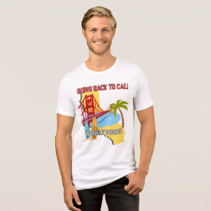 Terug naar Cali Heren Bella+Canvas Tri-Blend Shirt