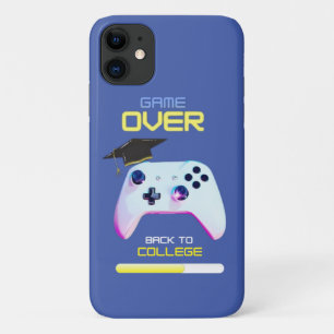 Terug naar College Yellow Blue Glow Glitter iPhone 11 Hoesje