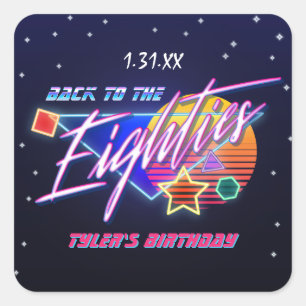 Terug naar de 80e netjes vierkante sticker