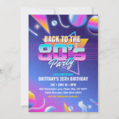 Terug naar de 80'er verjaardagsfeest uitnodiging (Voorkant)