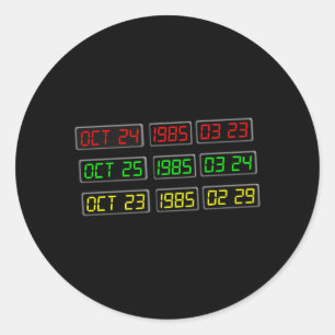 Terug naar de 80s door Tijdreismachine Ronde Sticker