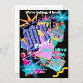 Terug naar de 80's Party Invitation (Voorkant / Achterkant)