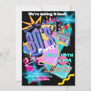 Terug naar de 80's Party Invitation