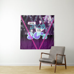 Terug naar de 80's Retro Dance Party Achtergrond Wandkleed