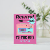 Terug naar de 80's terugspoelen bedankkaart (Staand voorkant)