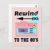 Terug naar de 80's terugspoelen briefkaart (Voorkant / Achterkant)