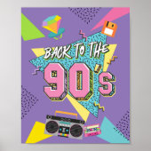 Terug naar de 90s-feestbord, 90s-verjaardagsposter poster (Voorkant)