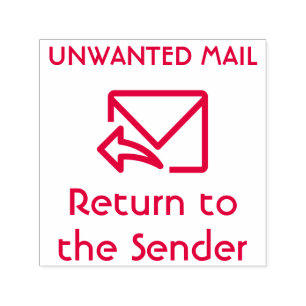 "Terug naar de afzender" "ONGEWENSTE POST" Zelfinktende Stempel