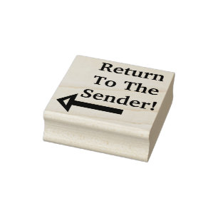 "Terug naar de afzender!" + Pijl-rubberen stempel
