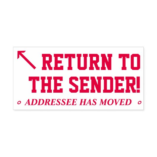 "Terug naar de afzender!" Rubber Stempel (Design)