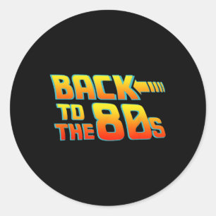 Terug naar de jaren '80 - Kostuum Grappige Dress P Ronde Sticker