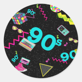 Terug naar de jaren '90, Retro, Any Age Ronde Sticker