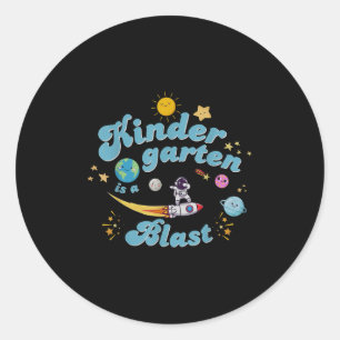 Terug naar de kleuterschool is een explosieve plan ronde sticker