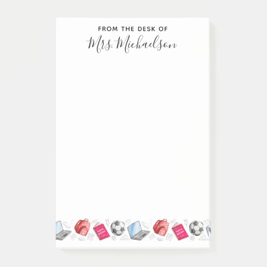 Terug naar de leraar schoolspullen post-it® notes (Voorkant)