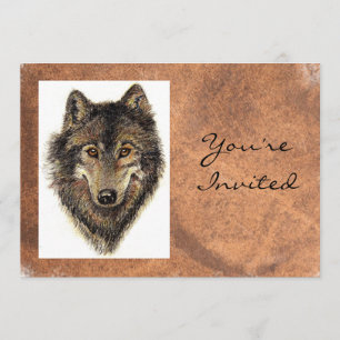Terug naar de Natuur, Wolf, Animal Birthday Invite Kaart