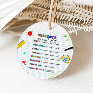 Terug naar de overlevingskit van de leraar op scho bedankjes labels
