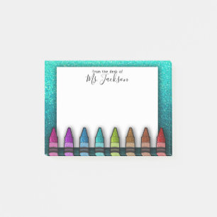 Terug naar de Rainbow Glitter Crayons van leraar Post-it® Notes