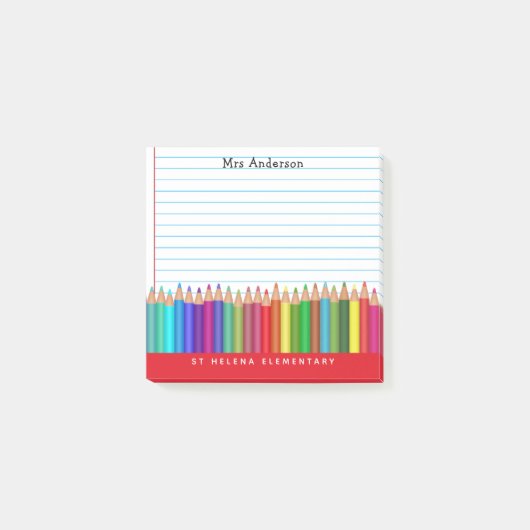 Terug naar de schooldocenten Een nota van de leraa Post-it® Notes (Voorkant)