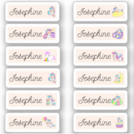 Terug naar de schoolUnicorn Naam Stickers