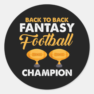 Terug naar Funny Quote Fantasy Football Champion Ronde Sticker