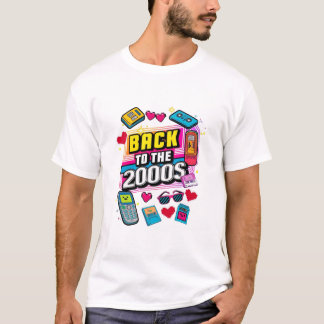 Terug naar het 2000s Retro Design Vintage Thema Fe T-shirt