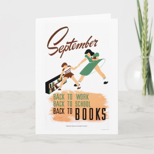 Terug naar het Werk 1940 WPA van de School Kaart (Voorkant)