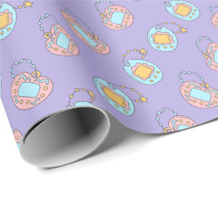 Terug naar jaren 90 - Kleurrijke Y2K Tamagotchi Sp Cadeaupapier