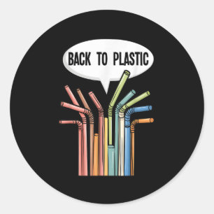 Terug naar Plastic Straws President Trump Executiv Ronde Sticker