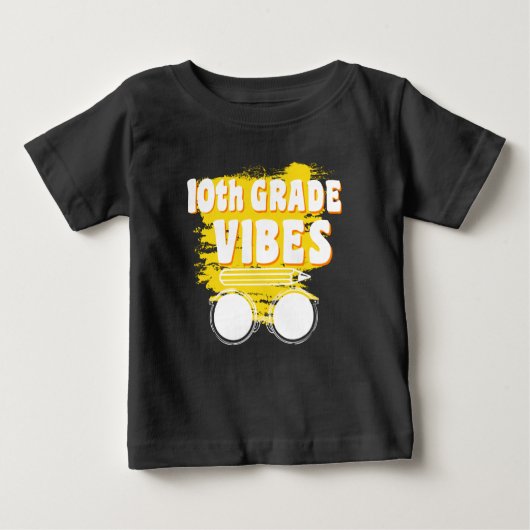 Terug naar school 10e Grade Vibes Shirt Eerste dag (Voorkant)