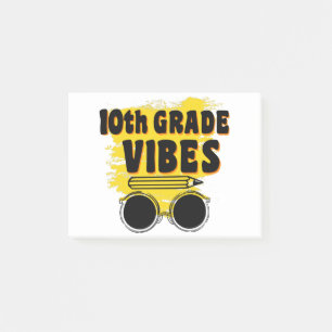 Terug naar school 10e klas vibes shirt eerste dag post-it® notes