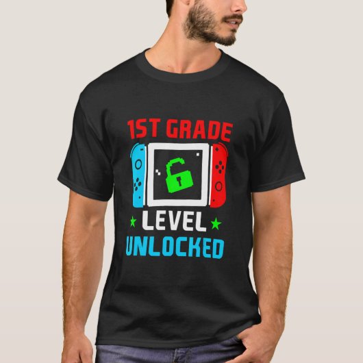 Terug naar school 1e graad niveau ontgrendeld vide t-shirt (Voorkant)