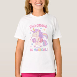 Terug naar school 2e klas is magische eenhoorn pas t-shirt