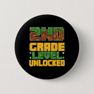 Terug naar school 2e klas jongens gamer eerste dag ronde button 5,7 cm