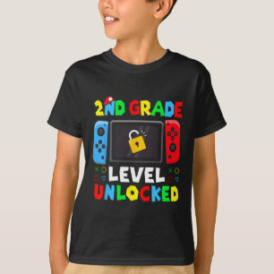 Terug naar school 2e leerjaar niveau ontgrendeld g t-shirt