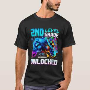 Terug naar school 2e leerjaar niveau ontgrendeld g t-shirt
