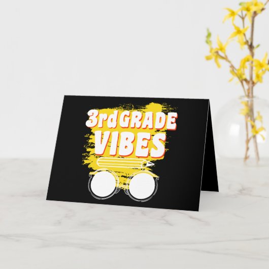 Terug naar school 3e graad Vibes Shirt Eerste dag Kaart (Gele Bloem)