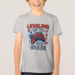 Terug naar school 4e klas Gamer Jongen Meisje Tri-Blend Shirt