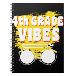 Terug naar school 4e klas Vibes Shirt Eerste dag k Notitieboek