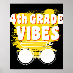 Terug naar school 4e klas Vibes Shirt Eerste dag k Poster