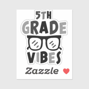 Terug naar school 5e klas Vibes eerste dag leraar Sticker