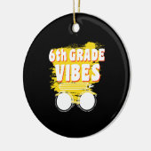 Terug naar school 6e graad Vibes Shirt Eerste dag Keramisch Ornament (Links)