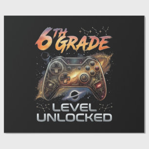 Terug naar school 6e klas gamer eerste schooldag cadeaupapier