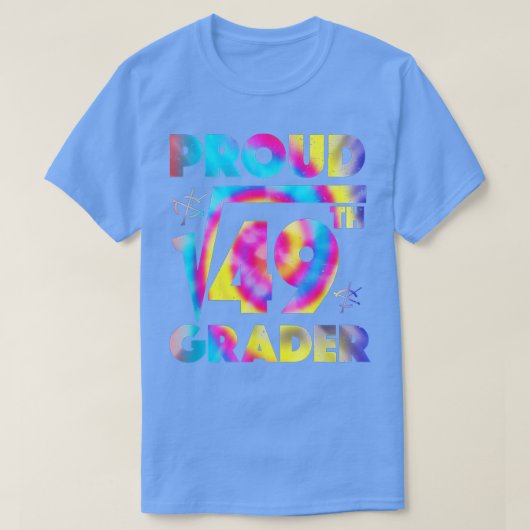 Terug naar school 7e Grade Square Root van 49 stud T-shirt (Design voorkant)